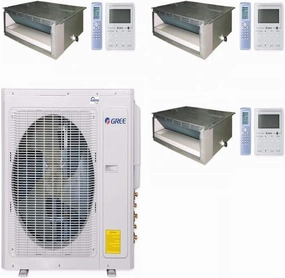 GREE Multi  Ultra Series 24,000 BTU 3-Zone Concealed Duct 12K 12K 12K Ductless Mini-Split System