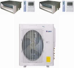 GREE Multi  Ultra Series 36,000 BTU 2-Zone Concealed Duct 18K 24K Ductless Mini-Split System