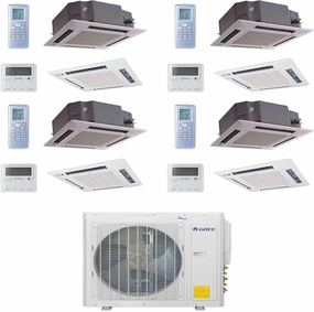 GREE Multi  Ultra Series 42,000 BTU 4-Zone Ceiling Cassette 12K 12K 12K 24K Ductless Mini-Split System