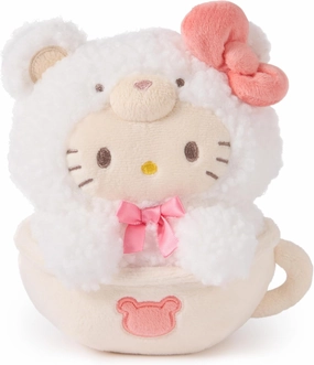 GUND Sanrio Official Hello Kitty Café Latte Teddy Bear Plush, Collectible Plush Toy, Stuffed Animal for Ages 1 and Up, White, 6”