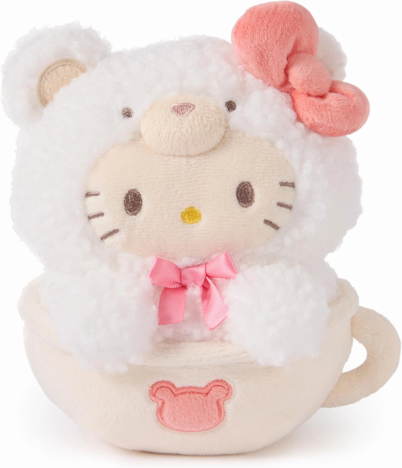 GUND Sanrio Official Hello Kitty Café Latte Teddy Bear Plush, Collectible Plush Toy, Stuffed Animal for Ages 1 and Up, White, 6”