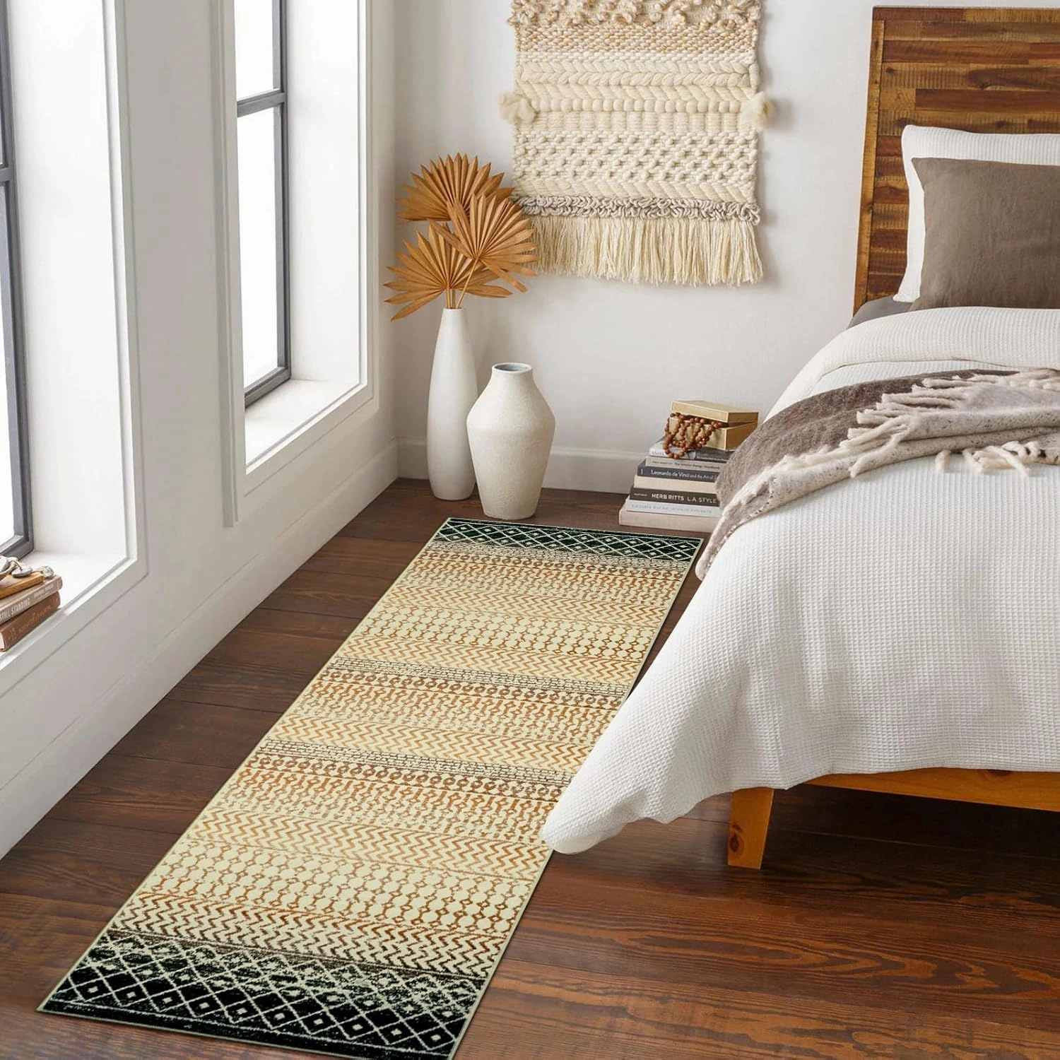Hallway Kitchen Runner Rug 2x8,Non Slip Front Door Mat Indoor Entrance, Soft Moroccan Machine Washable Area Rugs Floor Carpet for Bedroom Hallway Kitchen Laundry