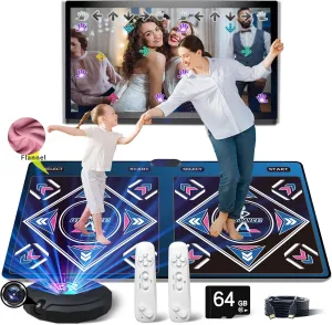 HDMI Musical Electronic Dance mat with a Camera,,a 64G Memory Card, 81 Music Videos,Including 1000 Games,650 Songs, for Single/Double Users, a Luxurious Gift for Boys and Girls