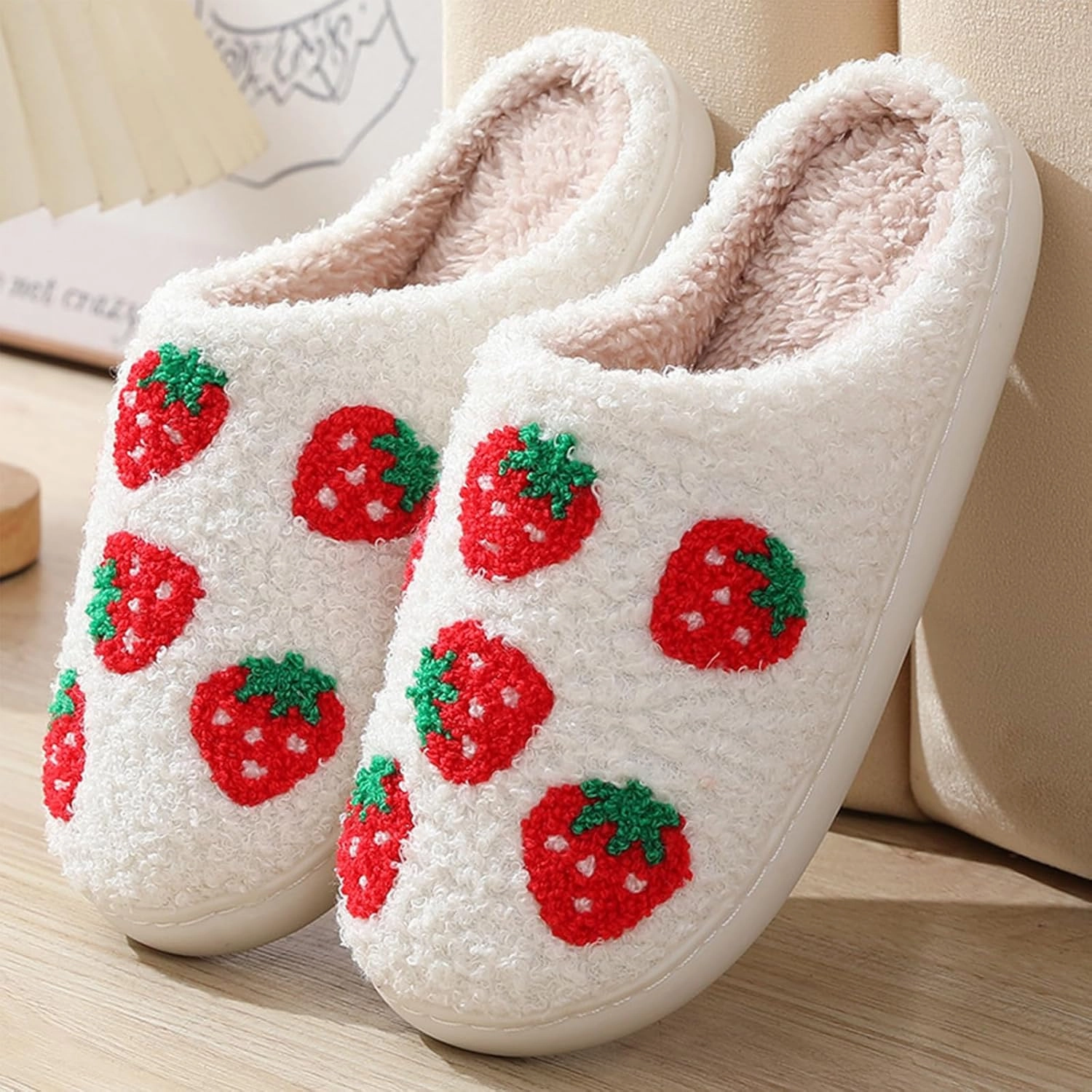 Heart Slippers for Women Men Cute Couple Soft Warm Non Slip House Shoes Bedroom Slippers