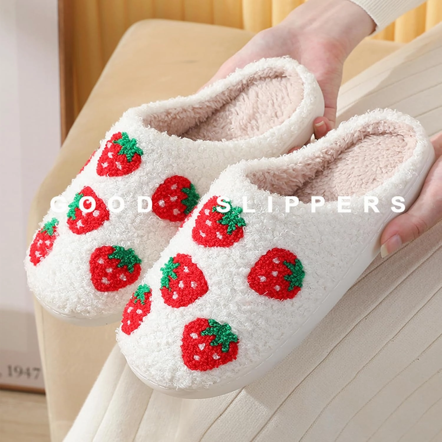 Heart Slippers for Women Men Cute Couple Soft Warm Non Slip House Shoes Bedroom Slippers