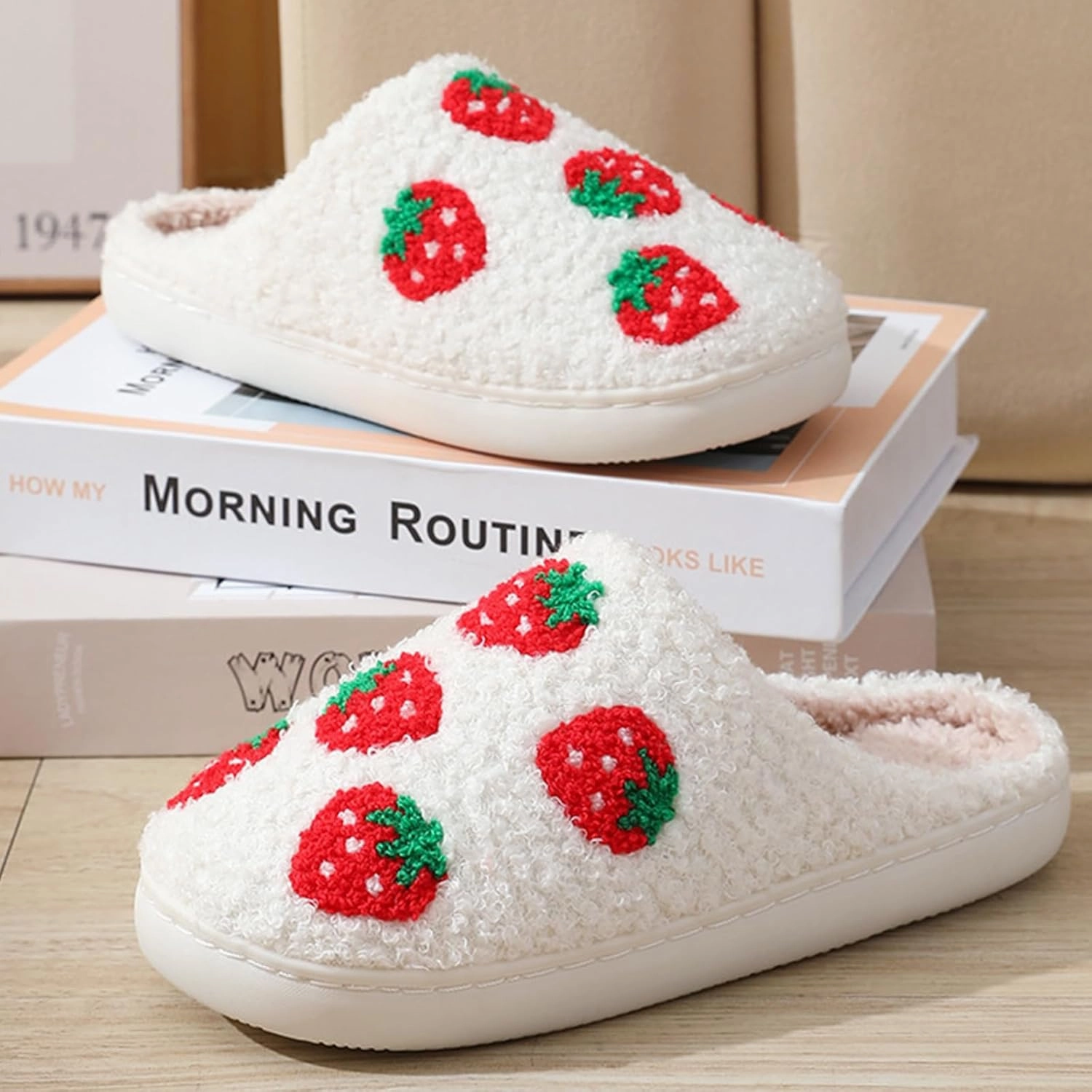 Heart Slippers for Women Men Cute Couple Soft Warm Non Slip House Shoes Bedroom Slippers