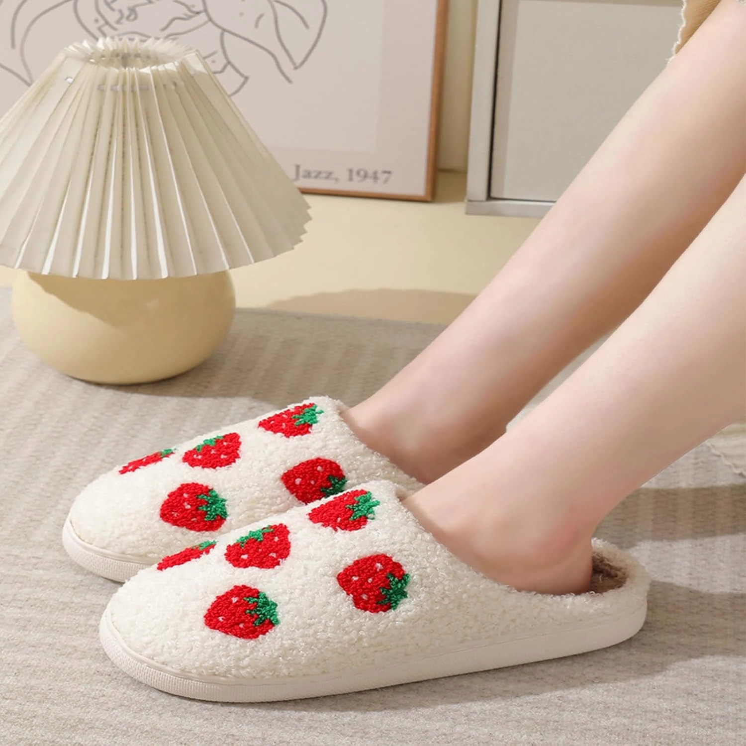 Heart Slippers for Women Men Cute Couple Soft Warm Non Slip House Shoes Bedroom Slippers