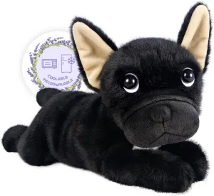 Heatable & Coolable Black Dog Stuffed Animals, Cute Microwavable Heating Pad Plushies for Soothing & Relaxation, Stuffed Dog Plush Toys, Dog Plush Toy Gift