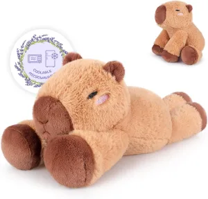 Heatable & Coolable Capybara Stuffed Animal, Microwave Heating Pad Plushies for Soothing & Relaxation, Stuffed Capibara Plush Toys for Stress Relief, Capybara Gifts for Girls & Boy