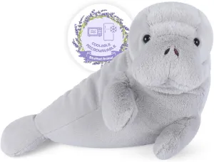 Heatable & Coolable Manatee Plush, Microwavable Stuffed Animal Heating Pad for Soothing & Relaxation, Lavender Scented Stress Relief Toy, Manatee Gifts for Kids, Cuddleable Stuffed Animal
