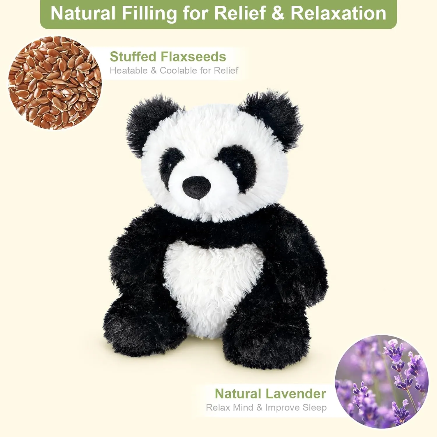 Heatable & Coolable Panda Stuffed Animals, Cute Microwavable Heating Pad Plushies for Soothing & Relaxation, Stuffed Plush Toys, Panda Gifts