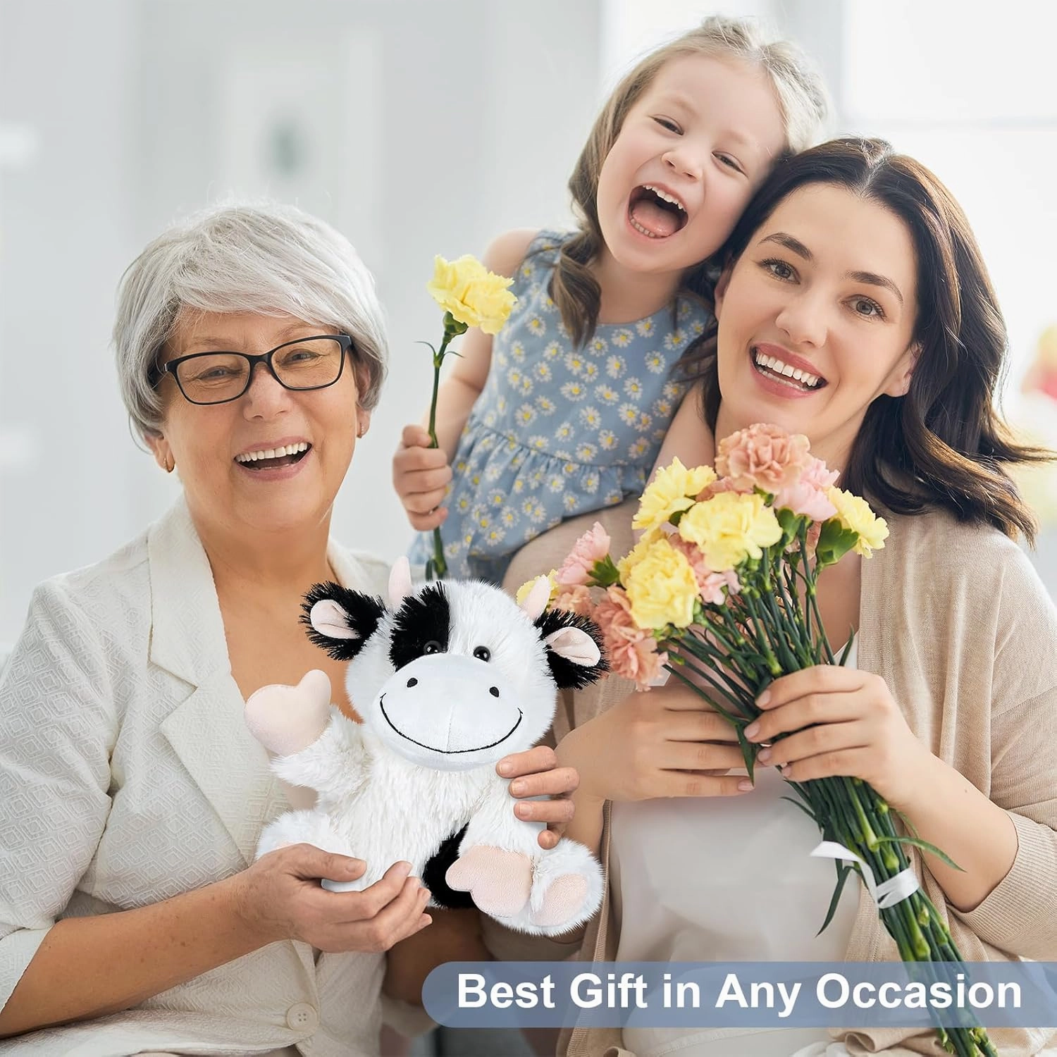 Heatable & Coolable Cow Stuffed Animal, Heated Stuffed Animals Heating Pad for Soothing & Relaxation, Lavender Scent Cow Plush for Stress Discomfort, Cow Gift for Kid & Aldult, Dairy Cattle