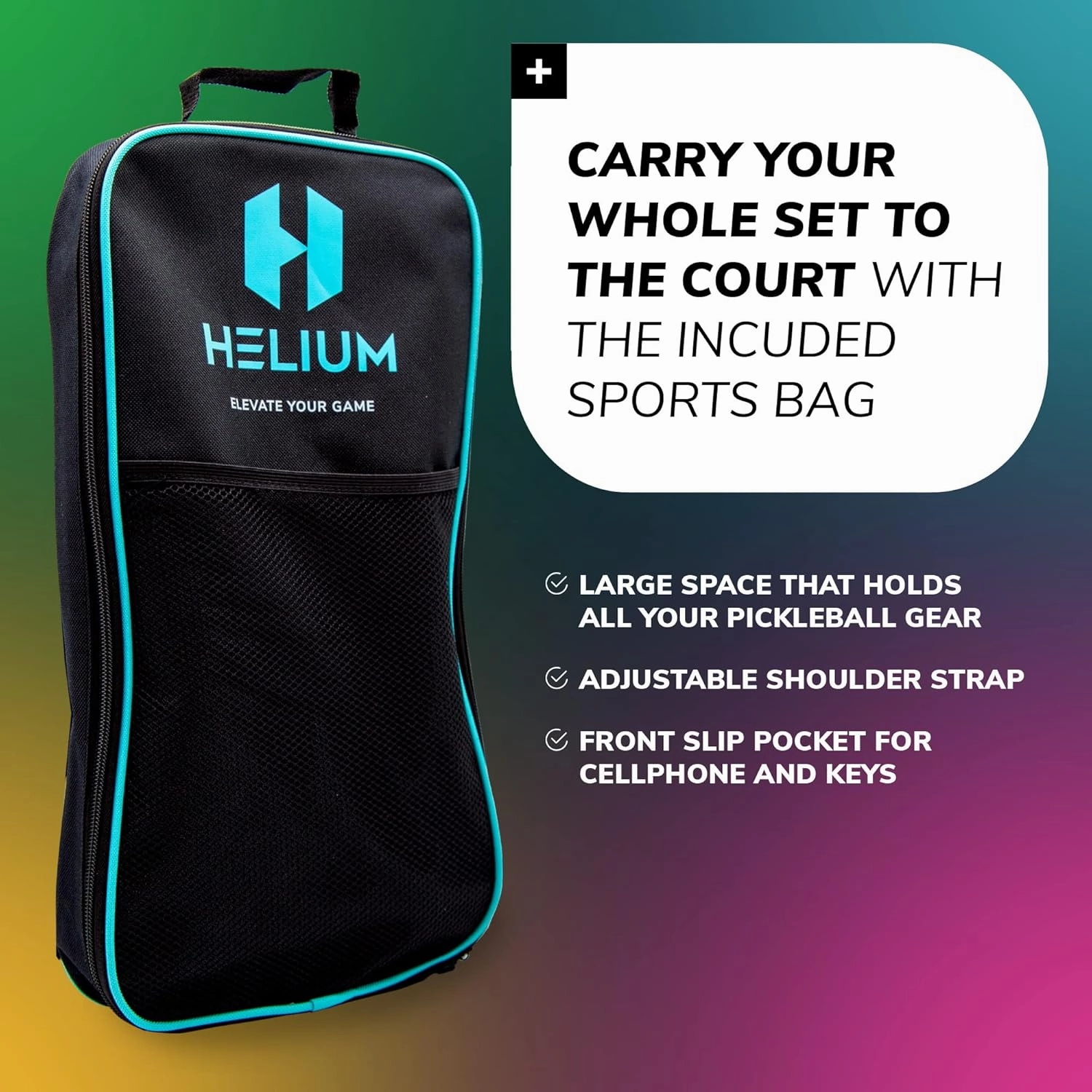 Helium Pickleball Paddles Set of 4 - USAPA Certified - Graphite Fiberglass Surface, Lightweight Honeycomb Core