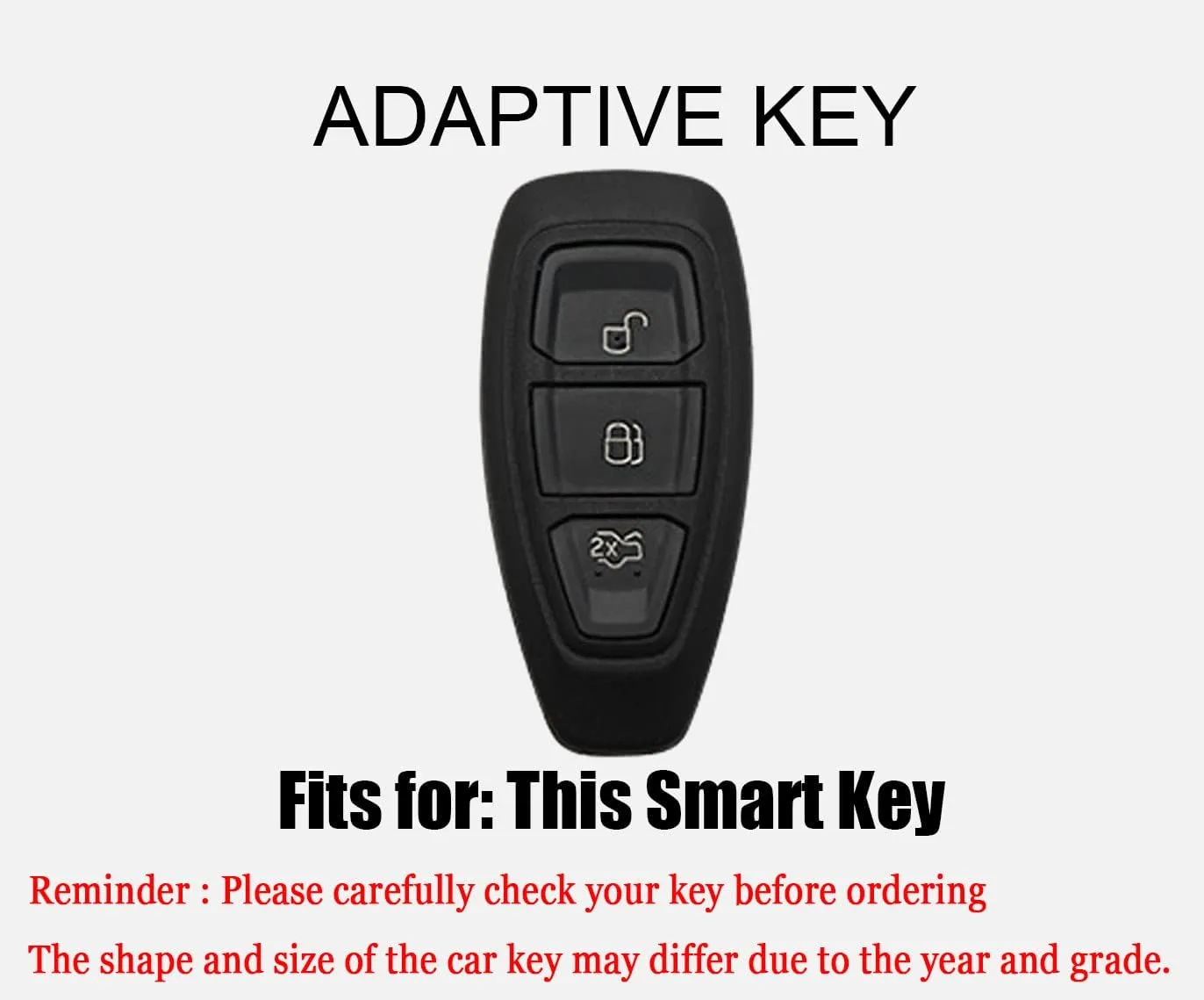 HIBEYO Key Fob Cover Compatible with Ford Focus 3 4 ST Mondeo MK3 MK4 Fiesta Fusion Kuga 2013 2014 2015 2017 Transit Tourneo Key Case Leather&Alloy Accessories-A Keychain Red