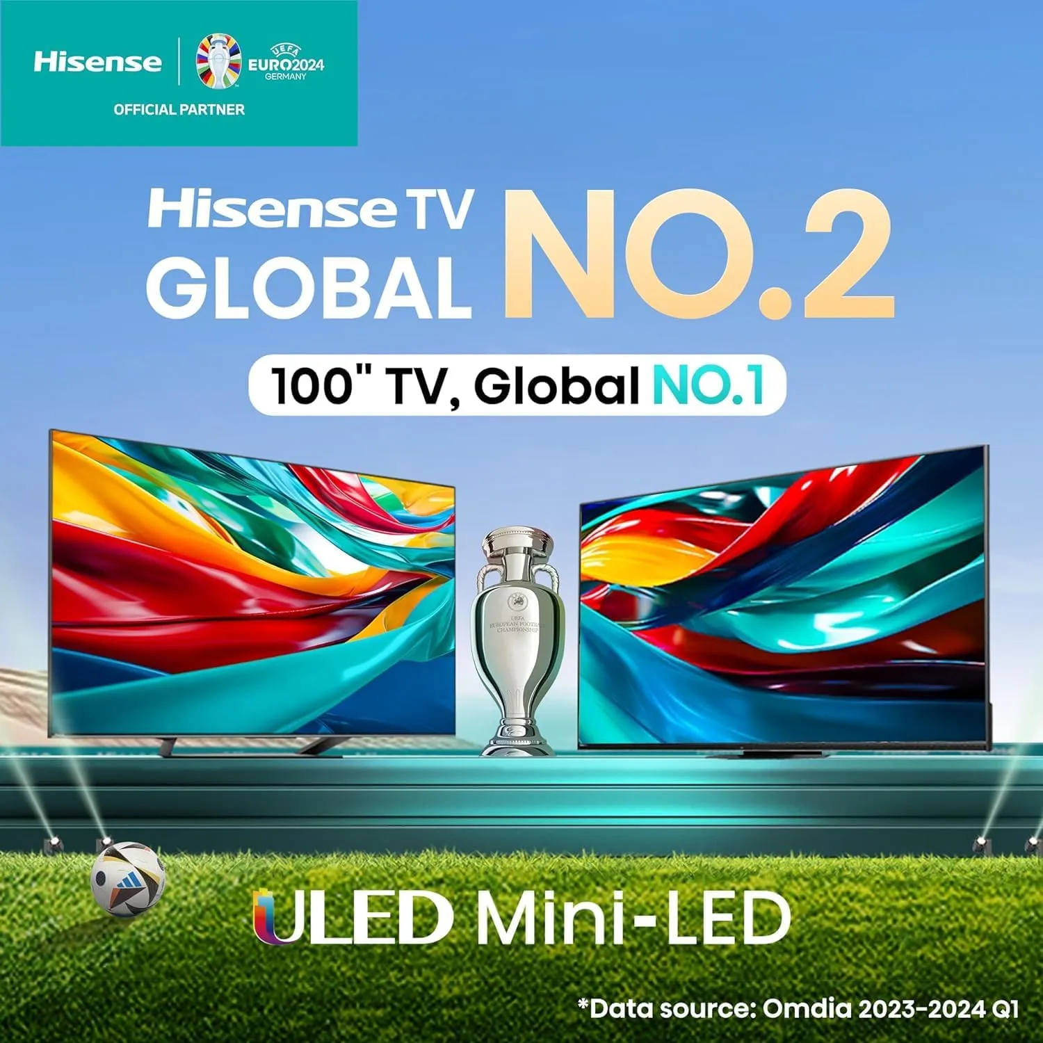 Hisense 65-Inch Class U7 Series Mini-LED ULED 4K UHD Google Smart TV (65U7K) - QLED, Native 144Hz, 1000-Nit, Dolby Vision IQ, Full Array Local Dimming, Game Mode Pro, Alexa Compatibility, 65U7K