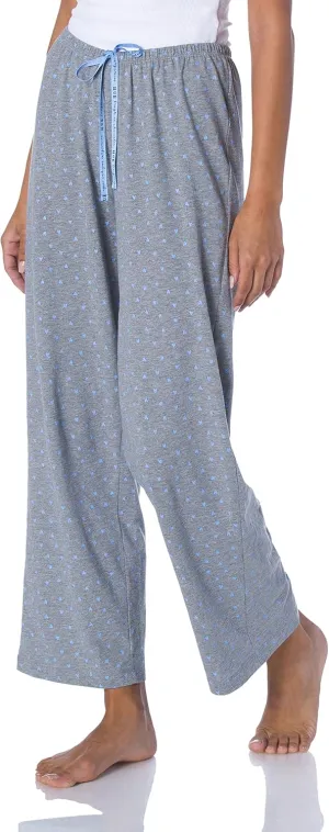 Hue Women's SleepWell Basic Printed Knit Performance Sleep Pajama Pant, Made with Temperature Regulating Technology, Bella Blue-Mini Scribble, Medium