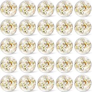 Hungdao 25 Pcs Inflatable Glitter Beach Ball 8 Inches Mini Clear Floatable Confetti Ball for Kids Bulk Swimming Pool Theme Party Toy for Hawaiian Theme Party Decorations Favors Supplies
