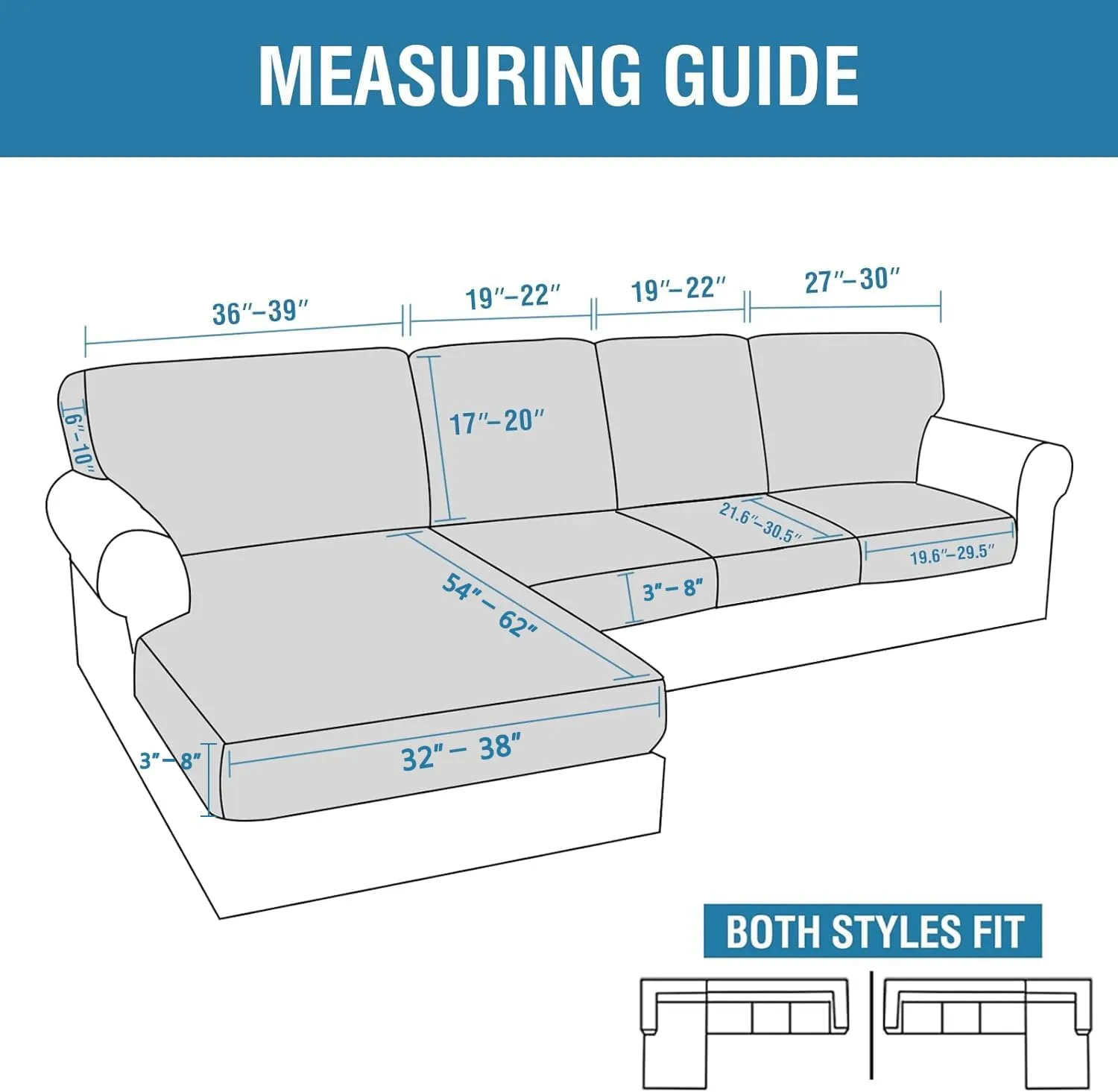 H.VERSAILTEX 2025 New Sectional Couch Covers 8 Pieces Stretch Sofa Covers for Sectional Sofa Set Separate L Shaped Couch Cover for Both Left/Right Couch (Seat and Back: 1 Chaise   3 Sofa, Burgundy)