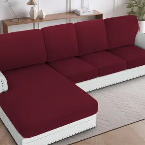 H.VERSAILTEX 2025 New Sectional Couch Covers 8 Pieces Stretch Sofa Covers for Sectional Sofa Set Separate L Shaped Couch Cover for Both Left/Right Couch (Seat and Back: 1 Chaise   3 Sofa, Burgundy)