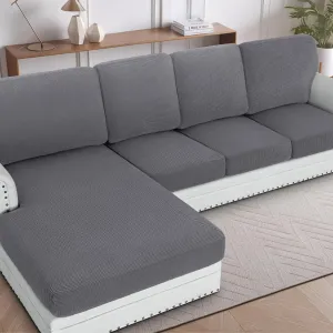 H.VERSAILTEX 2025 New Sectional Couch Covers 8 Pieces Stretch Sofa Covers for Sectional Sofa Set Separate L Shaped Couch Cover for Both Left/Right Couch (Seat and Back: 1 Chaise   3 Sofa, Grey)
