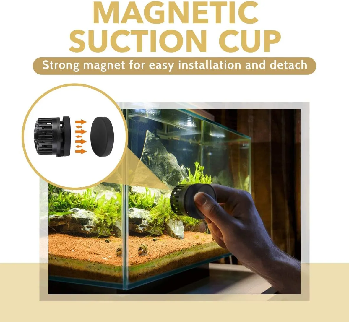 hygger Mini Wave Maker Aquarium Magnetic DC Powerhead with LED Display Controller for Saltwater Tank, 1600 GPH Aquarium Water Circulation Pump 5 to 30 Gallon Black