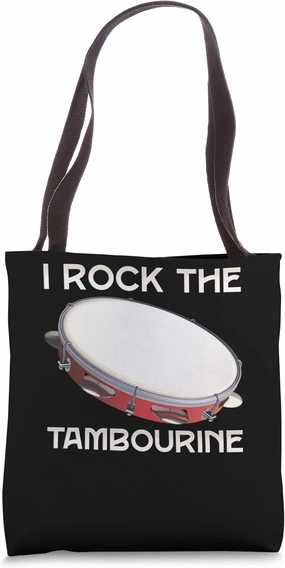 I Rock The Tambourine Tambourine Musician Tote Bag