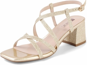 IDIFU IN2 Strappy Heels Chunky Block Square Toe Wedding Prom Bride Bridal Dance Party Dress Shoes for Women Trendy Comfortable Dressy Cute Casual Summer Heeled Sandals Slingback Low Short Heels
