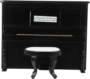 IMIKEYA 1Set Miniature Piano and Stool for Dollhouse Tiny House Accessories Piano and Stool Model Decorative Figurine for Miniature Home Decor and DIY Crafts