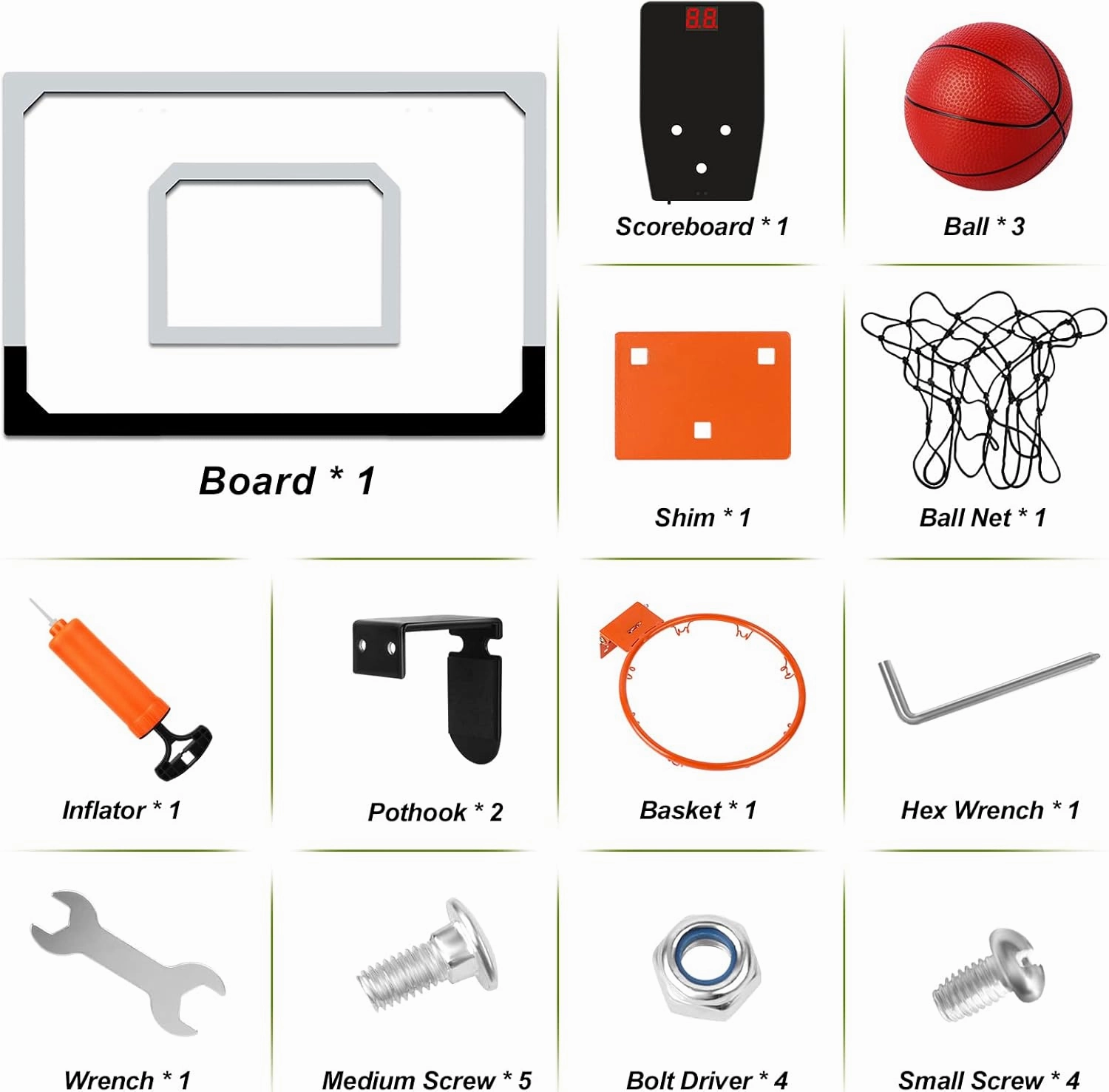 Indoor Mini Basketball Hoop for Kids and Adults - Over The Door Basketball Hoop with Balls, Mini Hoop for Door Wall Office Bedroom, Basketball Toys for Boys Girls Teens