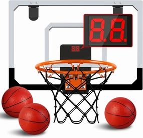 Indoor Mini Basketball Hoop for Kids and Adults - Over The Door Basketball Hoop with Balls, Mini Hoop for Door Wall Office Bedroom, Basketball Toys for Boys Girls Teens