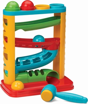 Infantino Bop & Drop Ball Tower - STEAM Educational Play, Hand-Eye Coordination Skills, and Cause and Effect Play for Babies & Toddlers, 12M 