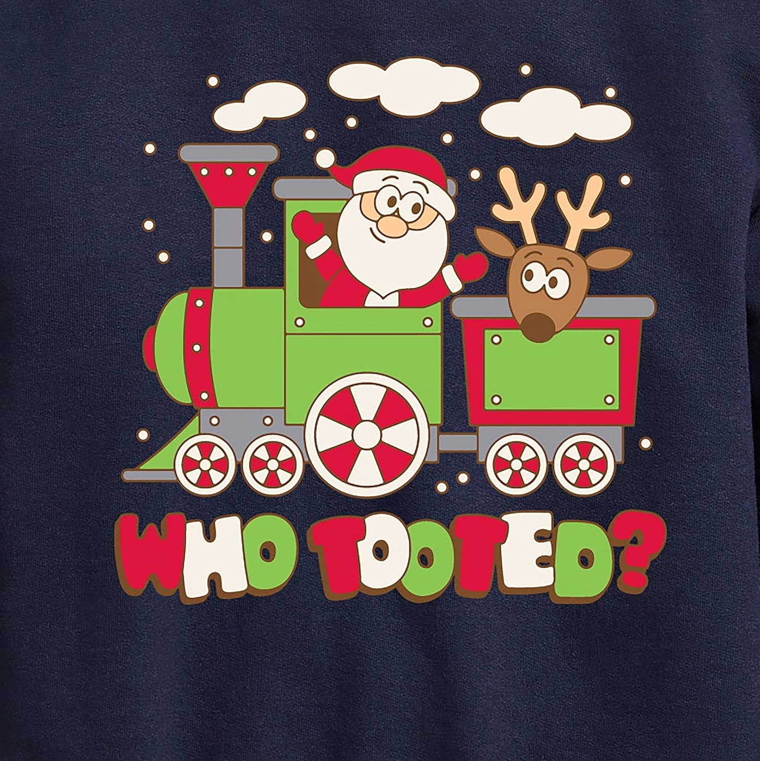 Instant Message - Who Tooted Christmas Train - Toddler & Youth Crewneck Fleece Sweatshirt