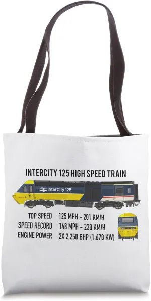 InterCity 125 High Speed Train British Rail Infographic Tote Bag