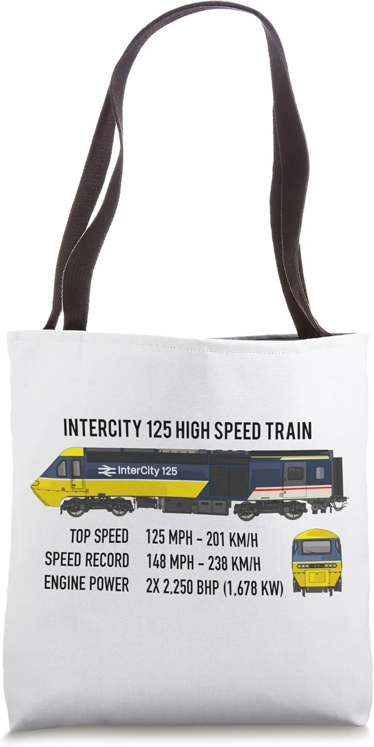 InterCity 125 High Speed Train British Rail Infographic Tote Bag