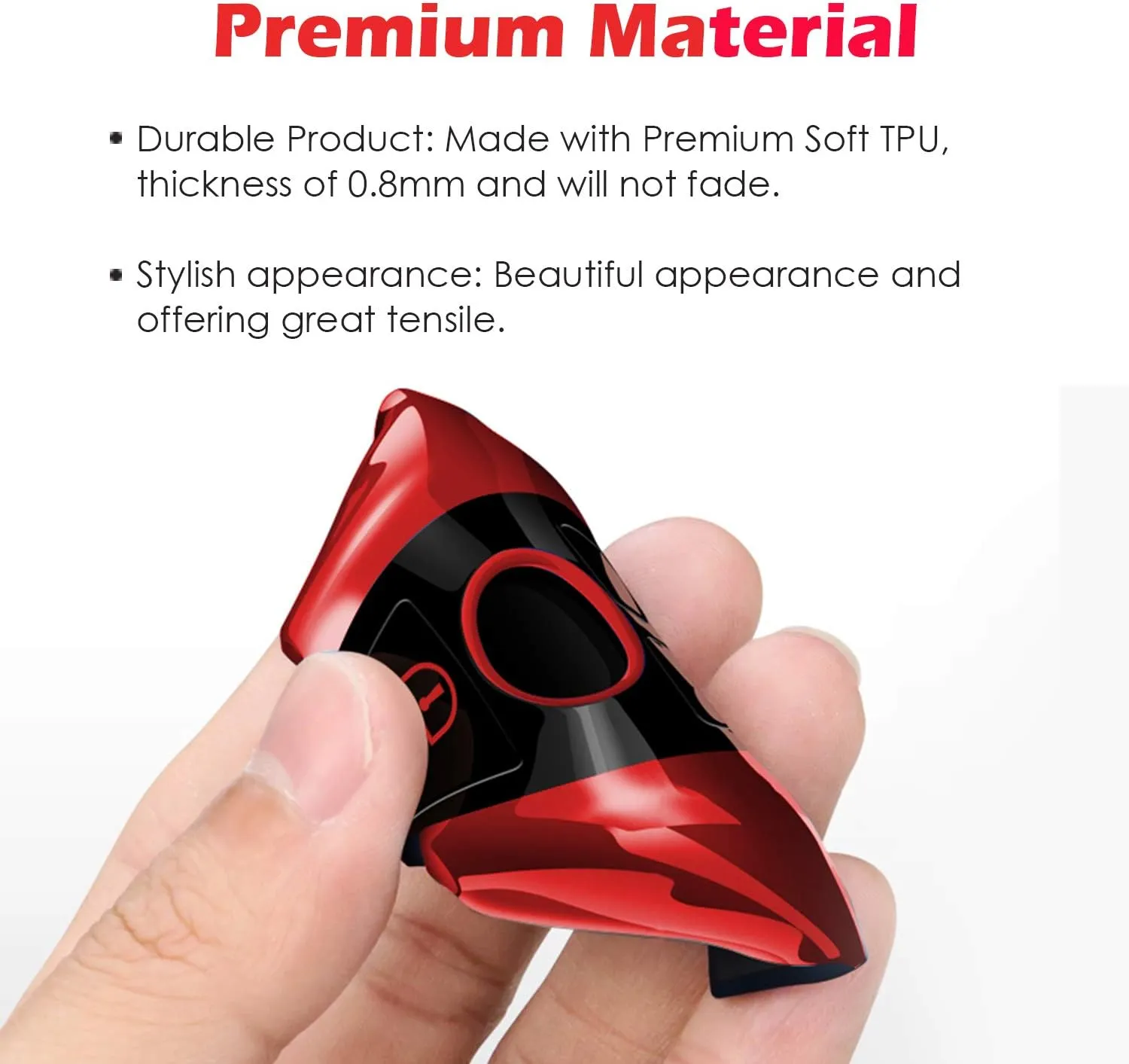 Intermerge for Mercedes Benz Key Fob Cover, Premium Soft TPU Key Case Cover Compatible with Mercedes Benz C E S M CLS CLK G Class Keyless Smart Key Fob_Red