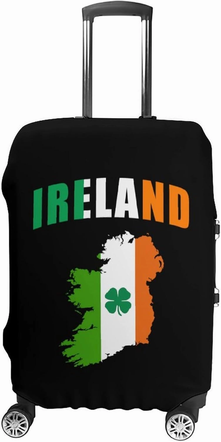 Ireland Map Flag Irish St Patricks Unisex Luggage Cover Washable Travel Suitcase Case Anti-Scratch Baggage Protector