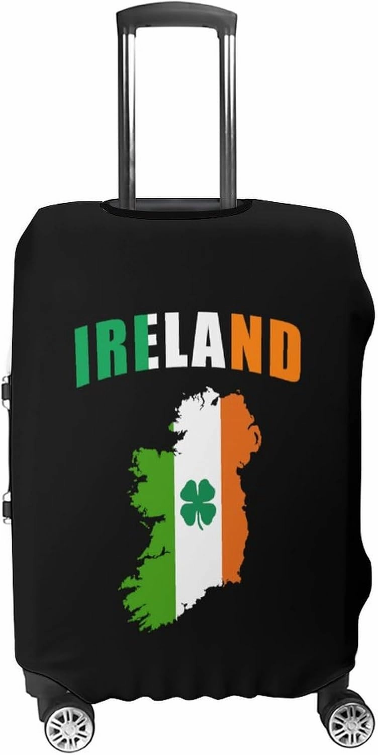 Ireland Map Flag Irish St Patricks Unisex Luggage Cover Washable Travel Suitcase Case Anti-Scratch Baggage Protector
