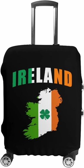 Ireland Map Flag Irish St Patricks Unisex Luggage Cover Washable Travel Suitcase Case Anti-Scratch Baggage Protector