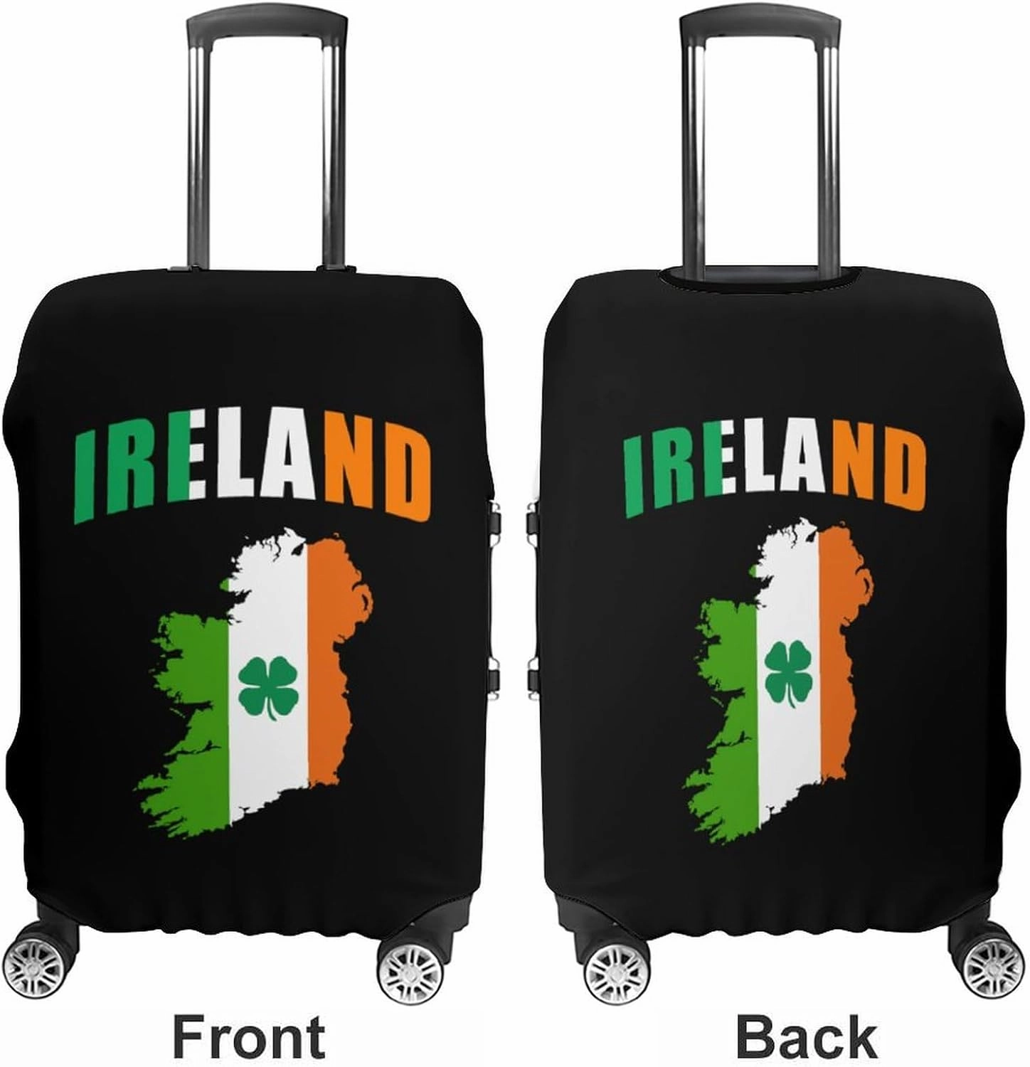 Ireland Map Flag Irish St Patricks Unisex Luggage Cover Washable Travel Suitcase Case Anti-Scratch Baggage Protector