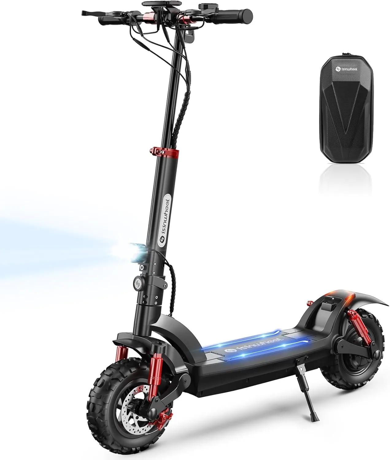 isinwheel GT1/GT2 Electric Scooter Adults, 28 MPH Top Speed, 28/37Miles Range,800/1000W Motor E-Scooter,10"/11" Off-Road Tires,Foldable Scooter for Adults with Dual Suspension & Turn Signal