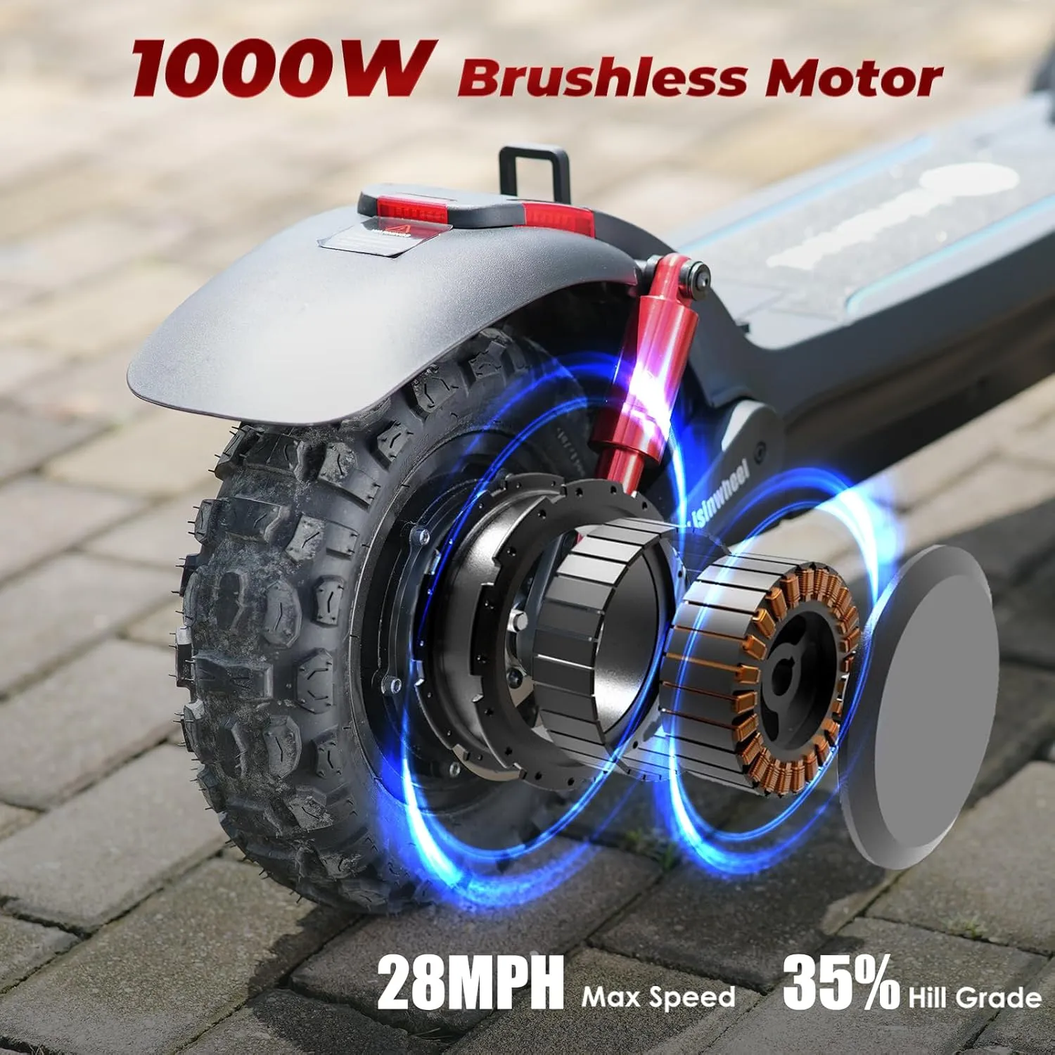 isinwheel GT1/GT2 Electric Scooter Adults, 28 MPH Top Speed, 28/37Miles Range,800/1000W Motor E-Scooter,10"/11" Off-Road Tires,Foldable Scooter for Adults with Dual Suspension & Turn Signal