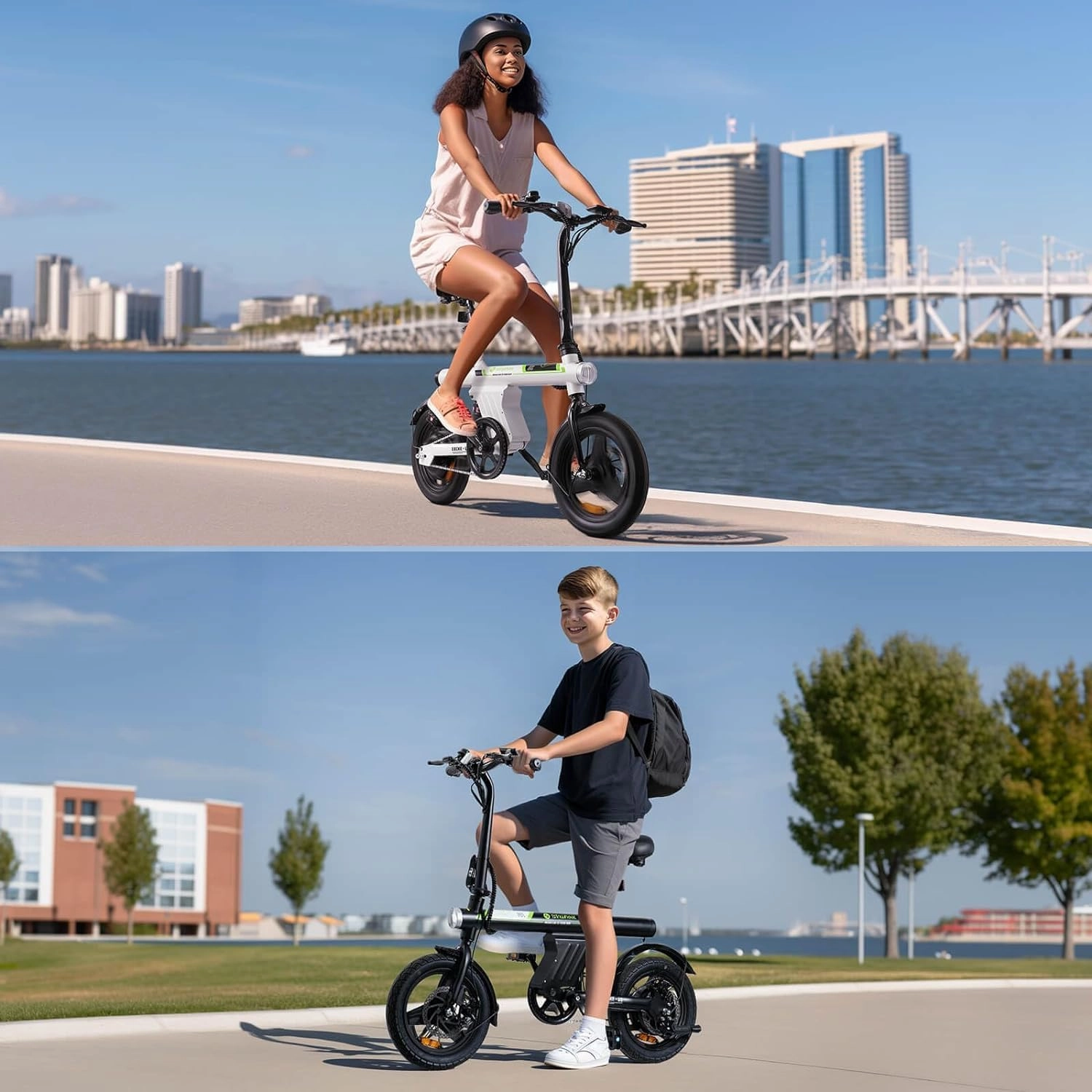 isinwheel U1 Electric Bike for Adults 500W Motor, 20 mph Folding Ebike, 14" Adult Electric Bicycles with Smart Uphill, 280.8Wh Battery, 25 Miles PAS Range, Mini E Bikes for Teens