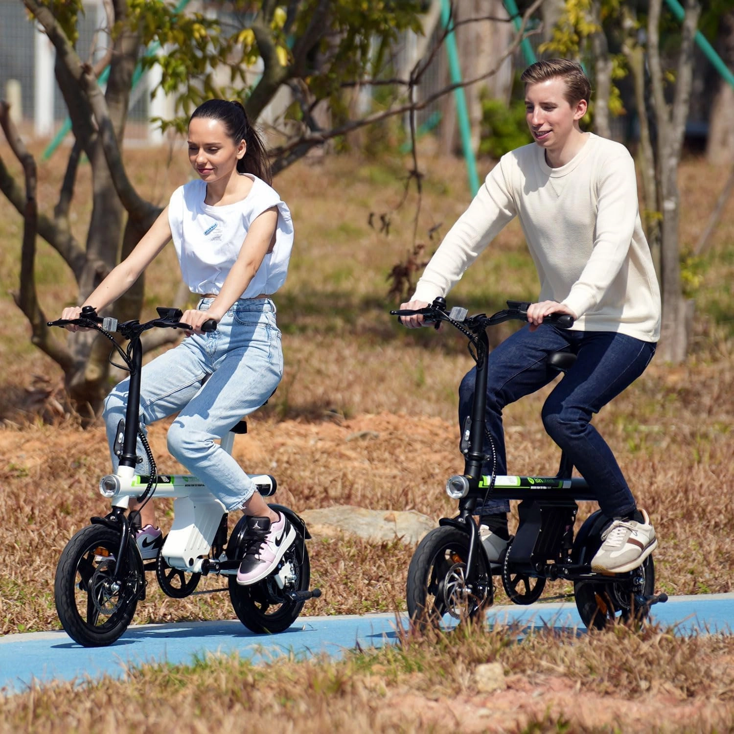 isinwheel U1 Electric Bike for Adults 500W Motor, 20 mph Folding Ebike, 14" Adult Electric Bicycles with Smart Uphill, 280.8Wh Battery, 25 Miles PAS Range, Mini E Bikes for Teens