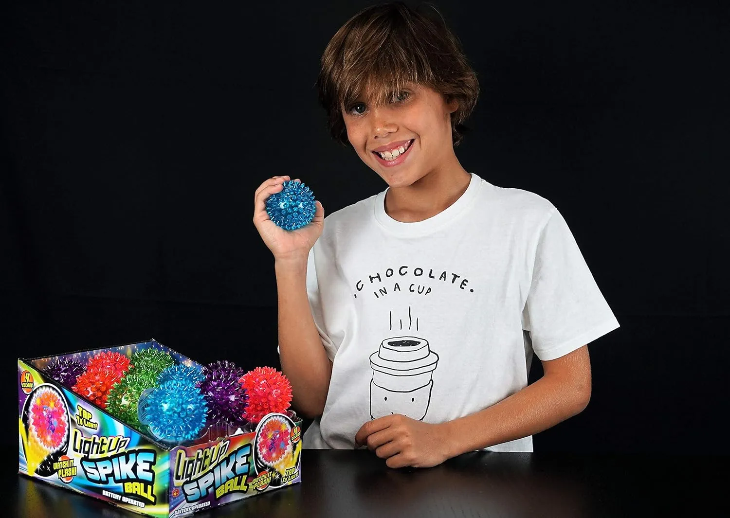 JA-RU Light Up Rubber Spike Ball (Pack of 12 Balls) with Flashing Lights | Bouncy Stress Ball | Great Fidget Ball Toy for Kids | Bulk Bouncing Sensory Balls | Plus 1 Bouncy Ball. 695-12p