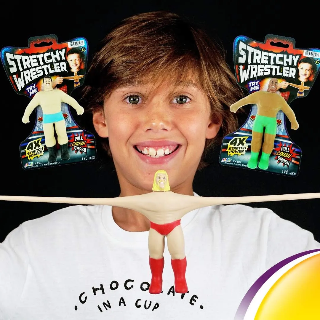 JA-RU Super Stretchy Wrestlers Action Figures (12) Squishy Stretch Man. Wrestling Toys for Kids. Stress Relief Fidget. Classic Retro 90s Toys Nostalgia. 4307-12p