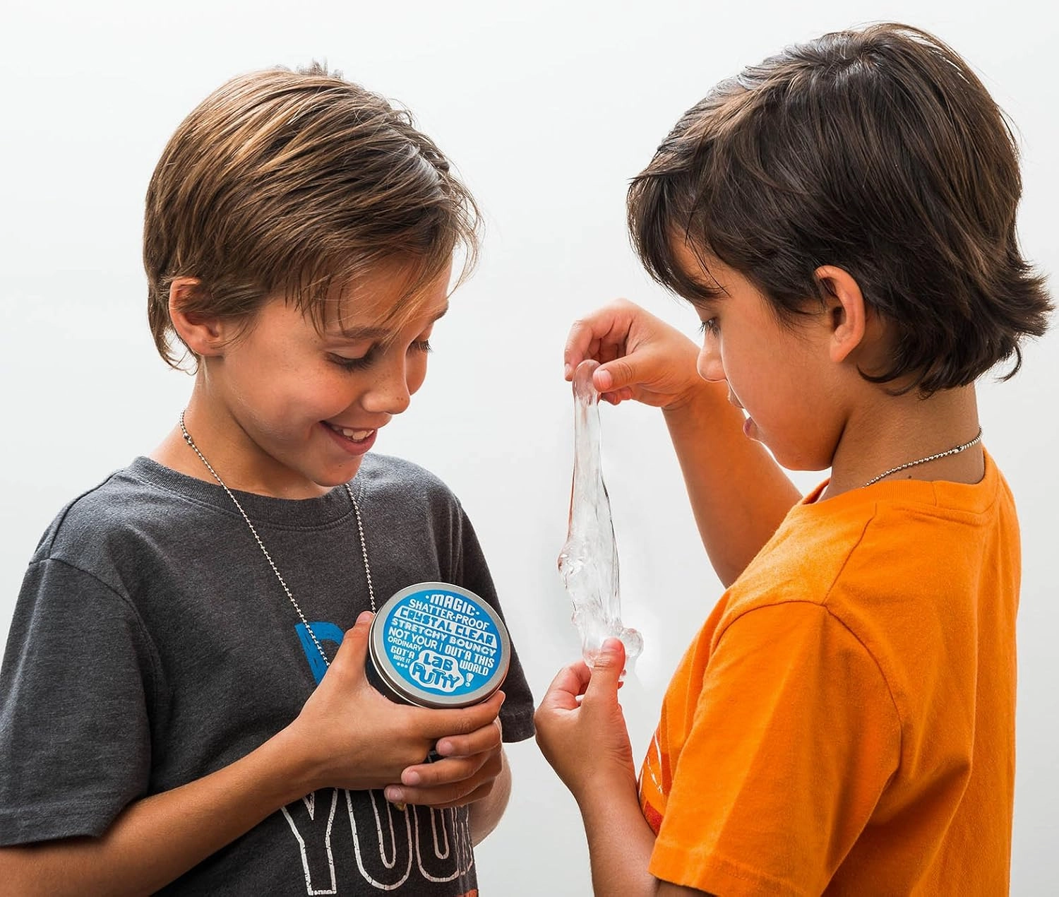 JA-RU Lab Putty Clear Slime Fidget Putty with Tin Case (12 Units) Sensory for Kids. Non Sticky Slime Party Favors for Kids. Stress Relief Anger Management Toys. 9577-12p