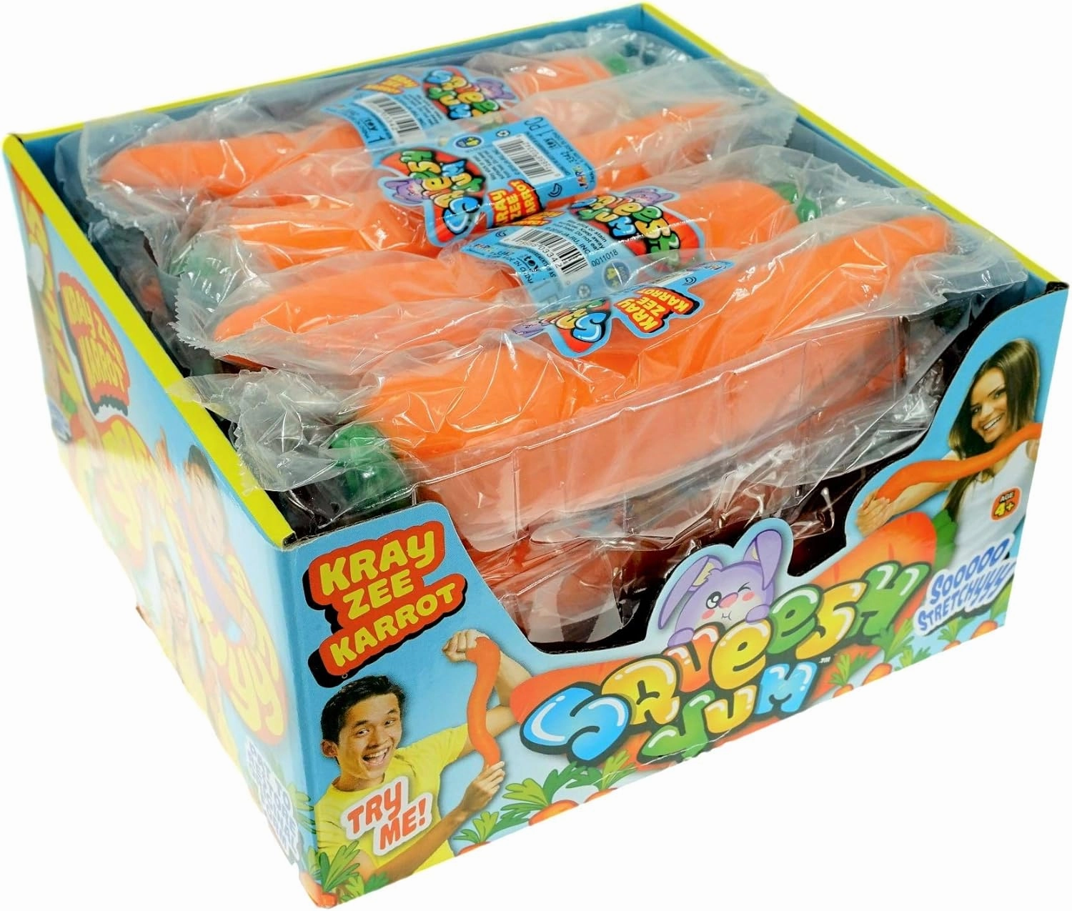 JA-RU Squishy Carrot Stretchy Fidget Toy (12 Carrot Toy) Slow Rising Squishy Sand Filled Stress Toy. Anger Management Toys for Kids. Food Themed Party Favors. 3342-12p