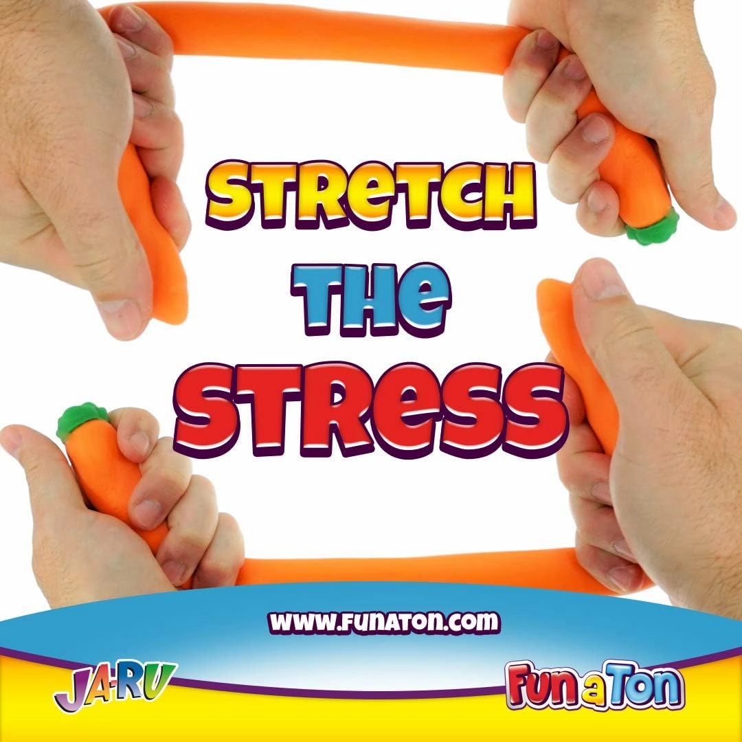 JA-RU Squishy Carrot Stretchy Fidget Toy (12 Carrot Toy) Slow Rising Squishy Sand Filled Stress Toy. Anger Management Toys for Kids. Food Themed Party Favors. 3342-12p