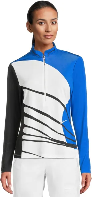 Jamie Sadock Women's Wrapped Print Long Sleeve 1/4 Zip Top