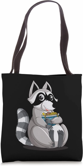 Japanese Noodles Kawaii Ramen Bowl Raccoon Tote Bag